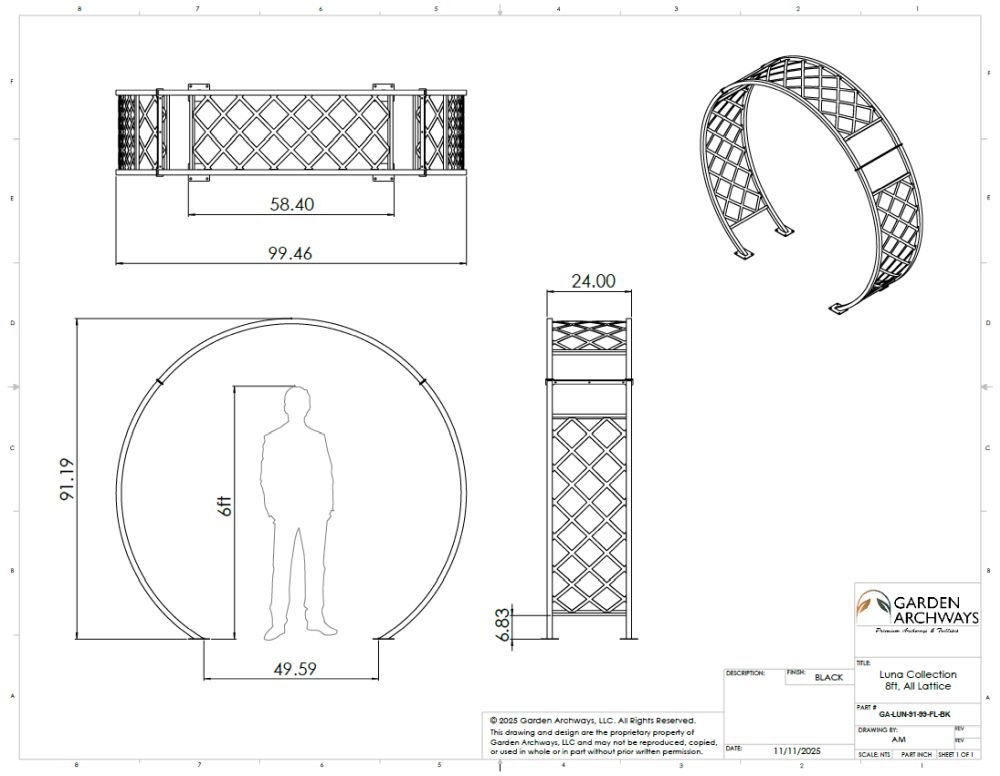 Bold, Modern, and Symbolic — A Perfect Circle of Design. (Model Number - GA-LUN-91-99-FL-BK)