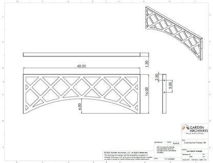 48" Steel Connector Panels for Sunrise & Cathedral Archways