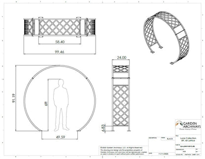 Bold, Modern, and Symbolic — A Perfect Circle of Design. (Model Number - GA-LUN-91-99-FL-BK)
