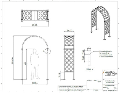 Sunrise Arch Trellis & Arbor - Full Lattice
