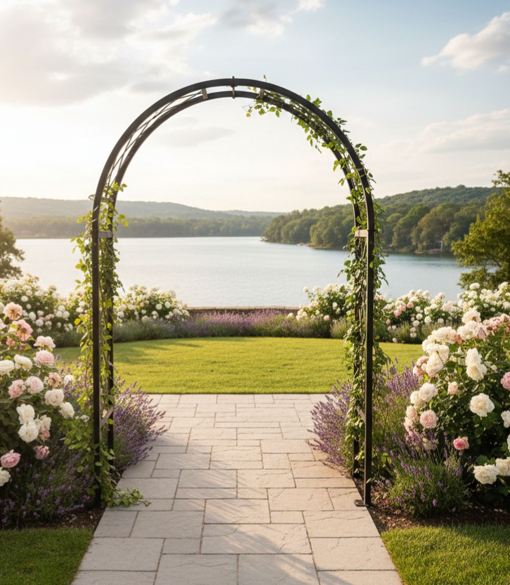 Sunrise Arch Trellis & Arbor - Full Lattice