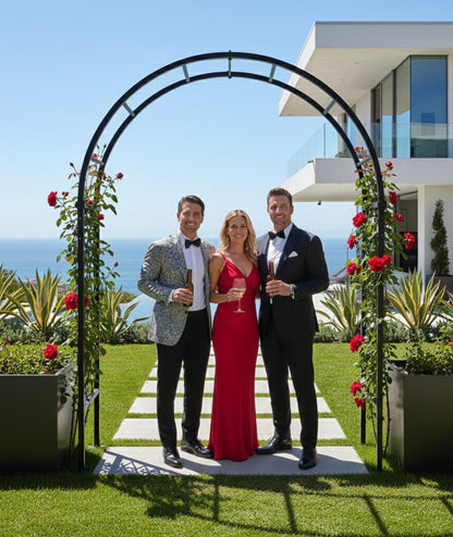 Sunrise Arch Trellis & Arbor - Half Lattice