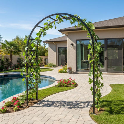 Sunrise Arch Trellis & Arbor - Half Lattice