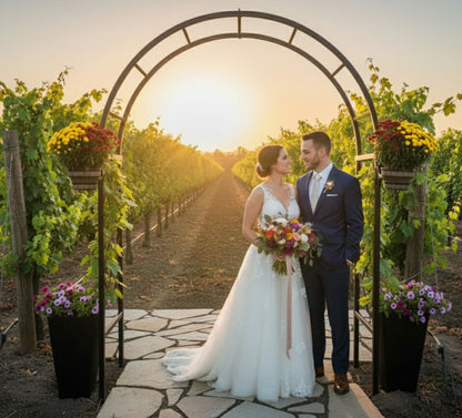 Sunrise Arch Trellis & Arbor - Half Lattice